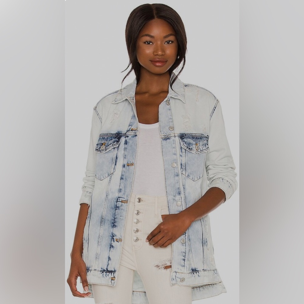 Free People Long and Lean Trucker Jacket